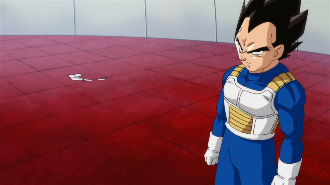 Meanwhile, on Earth, Vegeta is training when he gets word of current